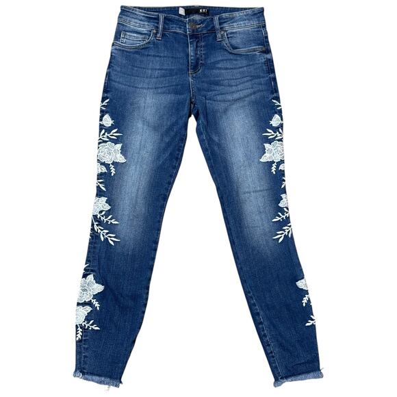 KUT from the Cloth Connie Ankle Skinny Floral Embroidered Jeans 4 - Picture 1 of 4